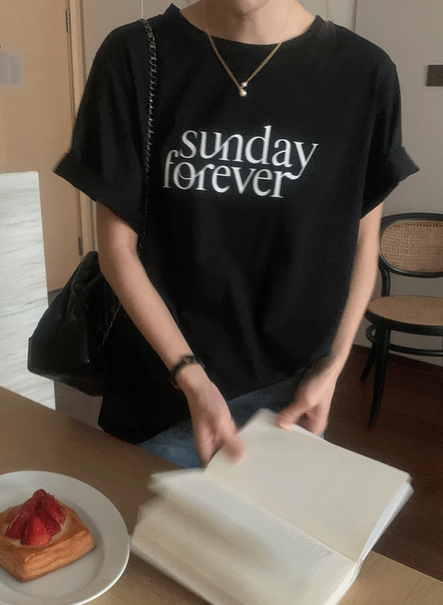 셀리 레터링 루즈핏 반팔 티셔츠